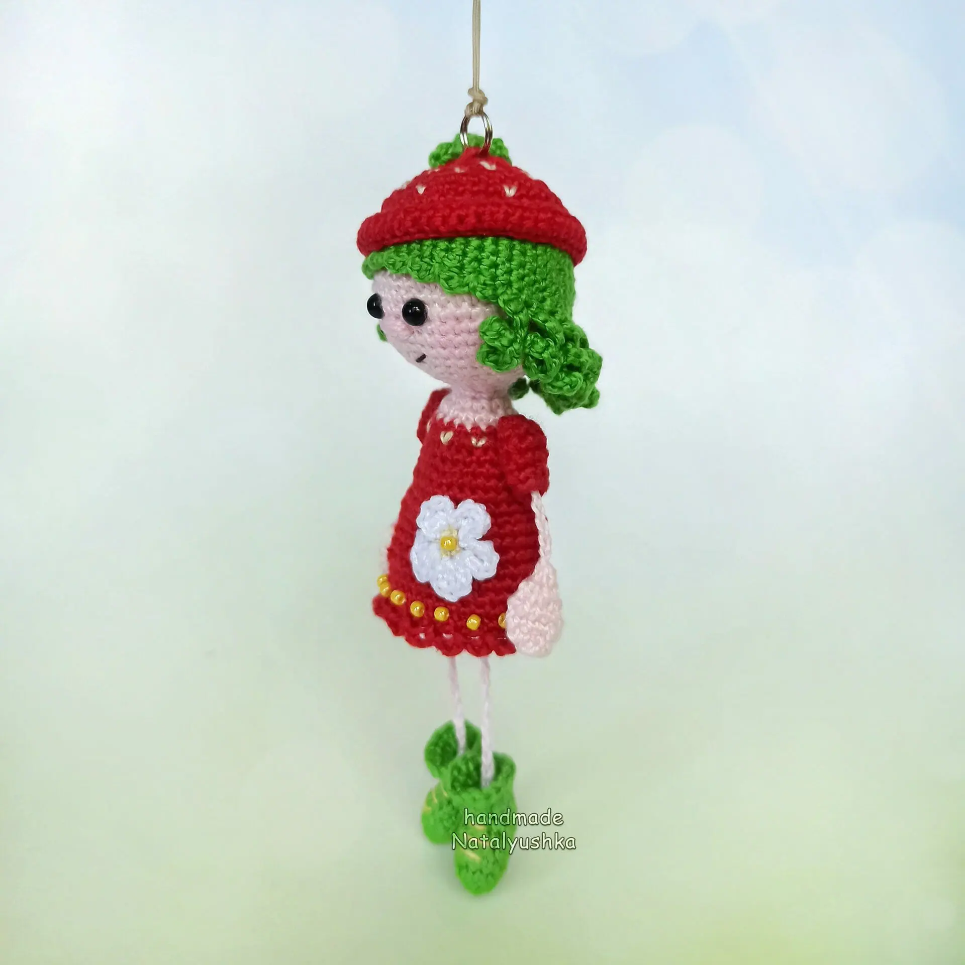 Crocheted summer pocket doll