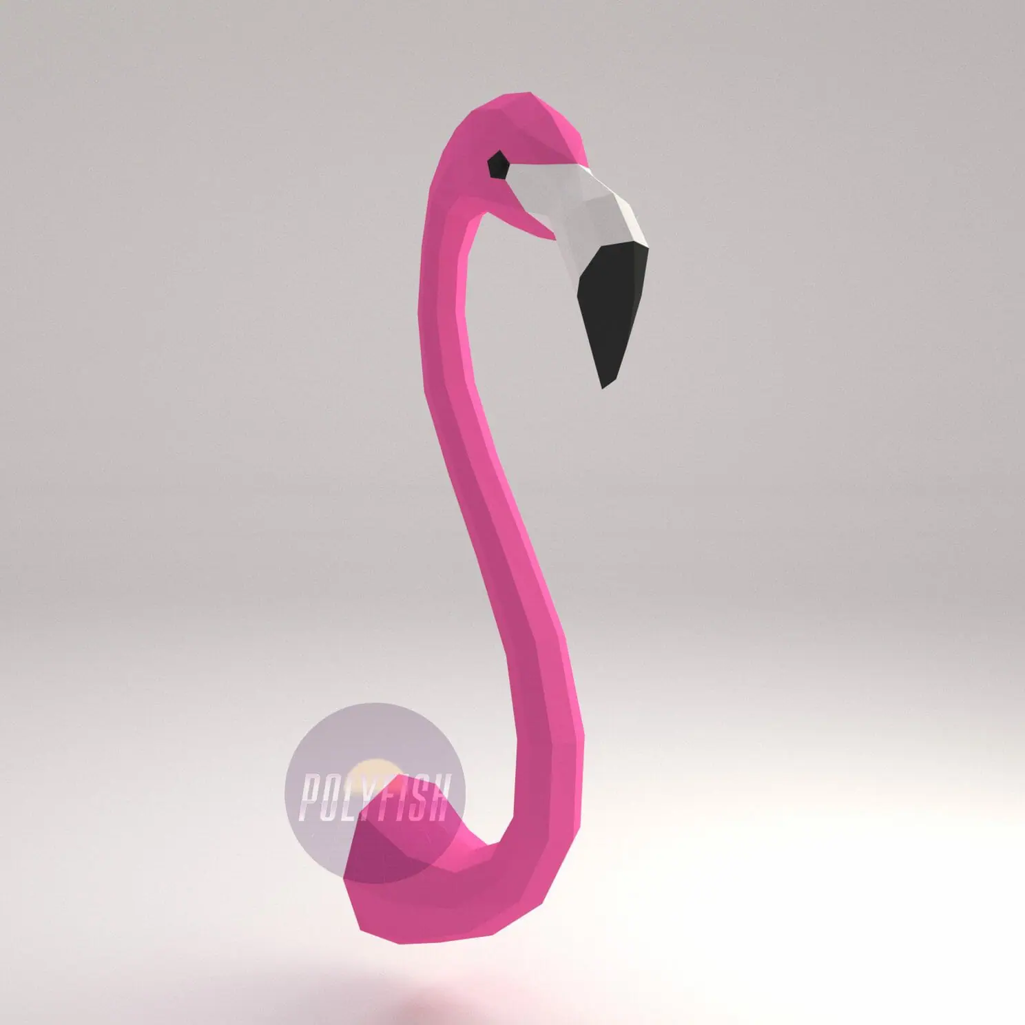 DIY Flamingo Head template Papercraft PDF