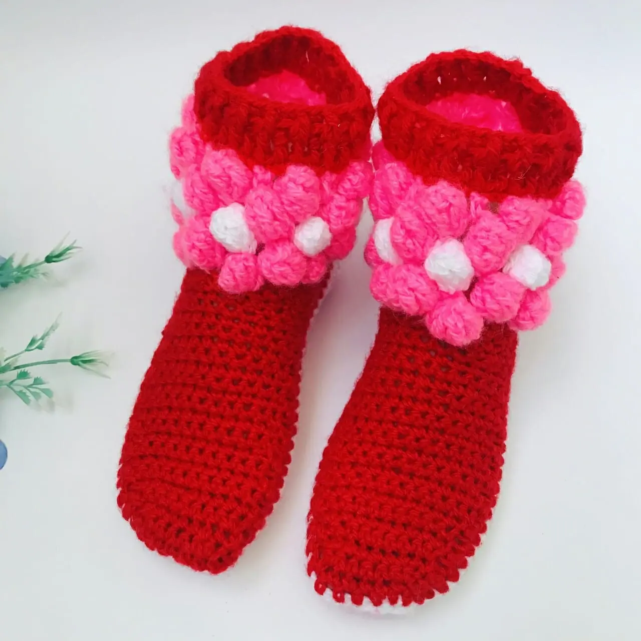 Homemade children’s slippers-boots “Red”