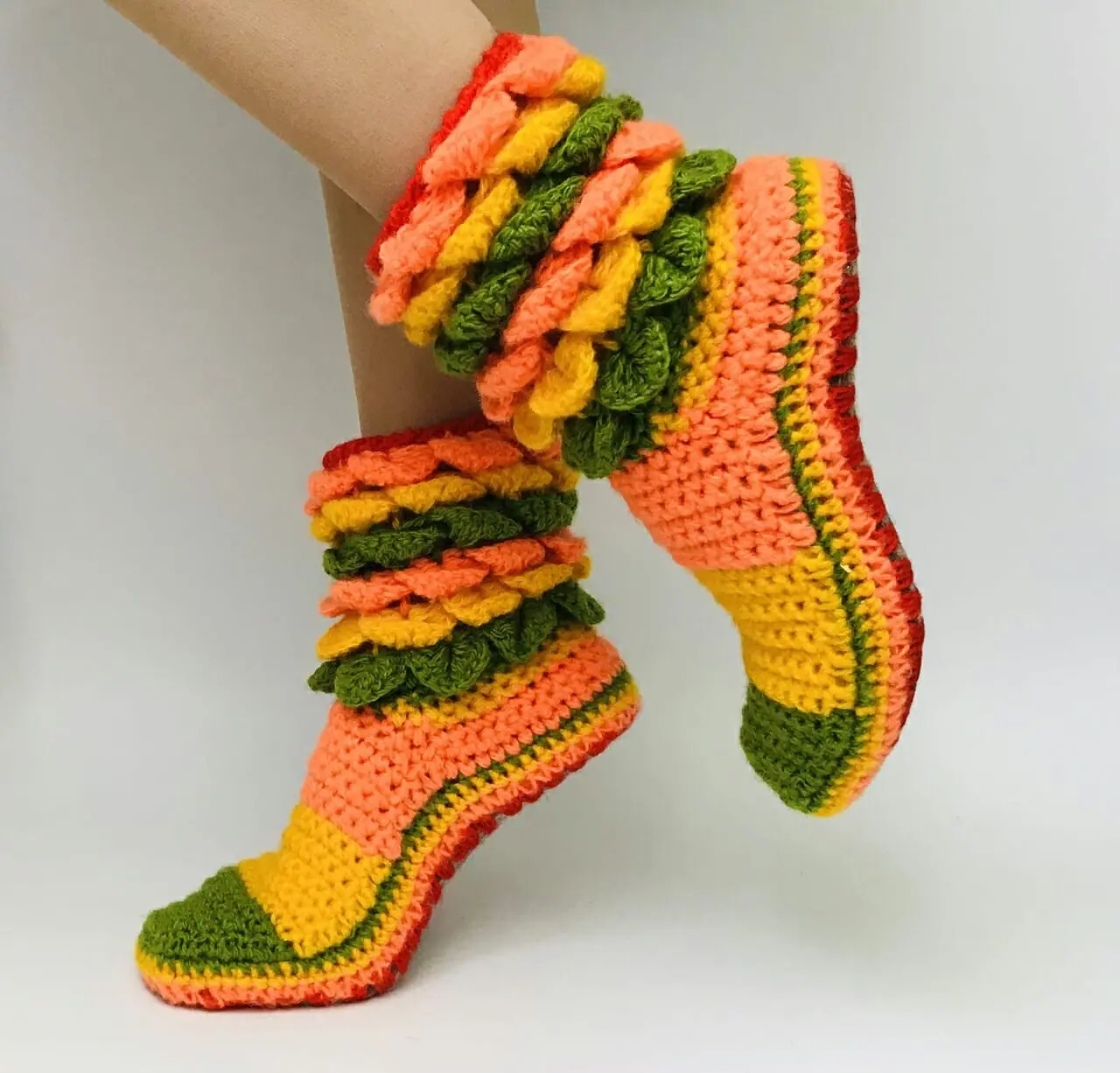Women’s slippers-boots “Tricolor”