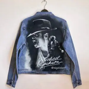 Michael Jackson jacket New Painted denim jacket michael jackson thriller jacket gift (Copy)