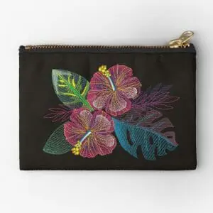 machine embroidery design hibiskus