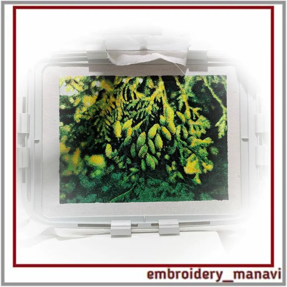 Machine embroidery design photo stitch “Thuja cones”