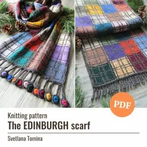 Knitting pattern Scottish tartan handknit scarf