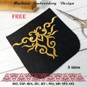 Embroidery design for pocket free