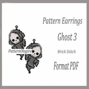 Ghost 3 Earrings bead pattern Bead earrings pattern Halloween Bead patterns Olegirabeadpatterns