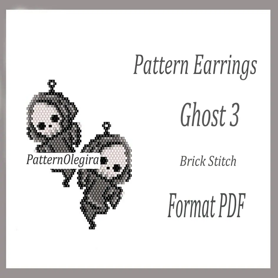 GHOST 3 Earrings bead pattern PDF Bead earrings pattern