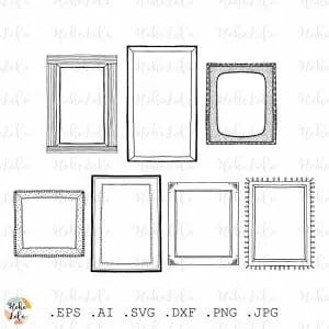 Hand Drawn Picture Frame Svg Doodle Frame Clipart Png