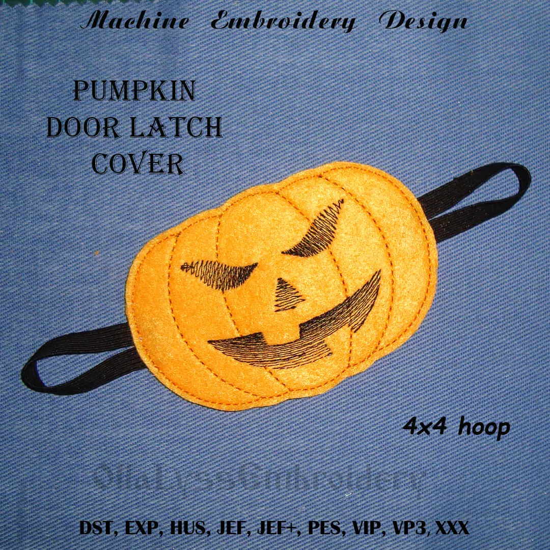 Spooky pumpkin embroidery design
