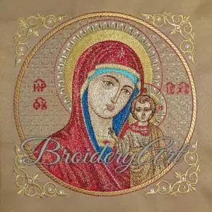 Mother of God Kazan icon embroidery design