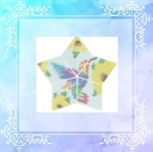Motivo colibrì e girasoli per stella 3D in tessitura pe 1 star colibri girasoli
