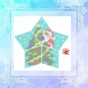 Motivo Babbo Natale con Albero per stella 3D in tessitu