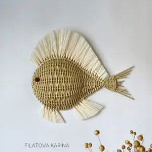 Personal order, wicker products – three fish and three seahorses.