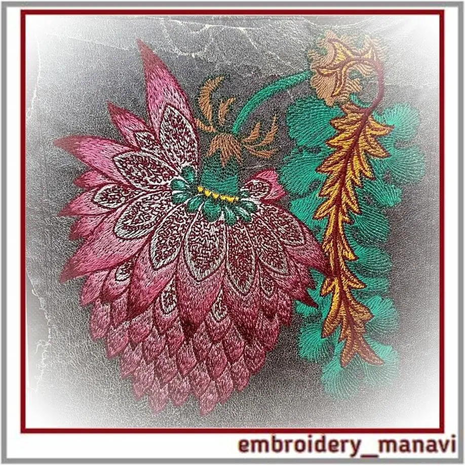 Machine embroidery design Unusual artichoke flower 5 Machine embroidery design Unusual artichoke flower - Image 5