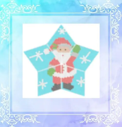 Motivo Babbo Natale per stella 3D in tessitura peyote 1 Motivo Babbo Natale per stella 3D in tessitura peyote
