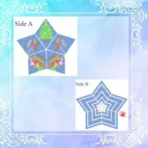 Motivo Babbo Natale con slitta, renne e albero per stel