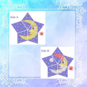Motivo Luna natalizia per stella 3D in tessitura peyote