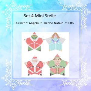 Set 4 MINI soggetti per stelle 3D in tessitura peyote