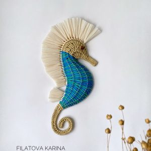 Personal order, wicker products – three fish and three seahorses.