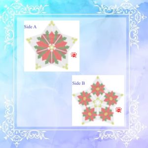 Motivo Poinsettia per stella 3D in tessitura peyote