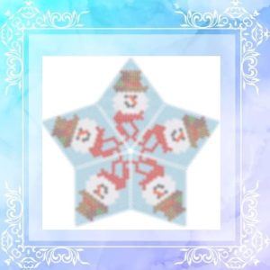 Motivo Snowman per stella 3D in tessitura peyote