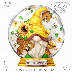 Summer Gnome, Snow Globe, Gnome Images. Gnomes Graphics