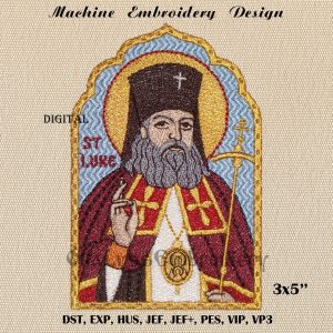 Icon of Saint Luke Bishop embroidery design