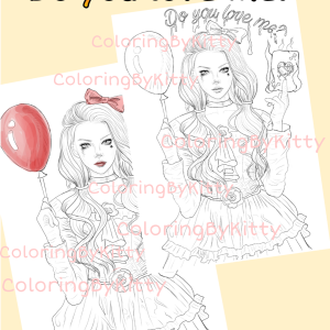 Single coloring page “Do you love me?”