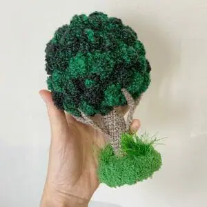 tree, knitted trees, small forest, Montessor knitted farms, forest knitted