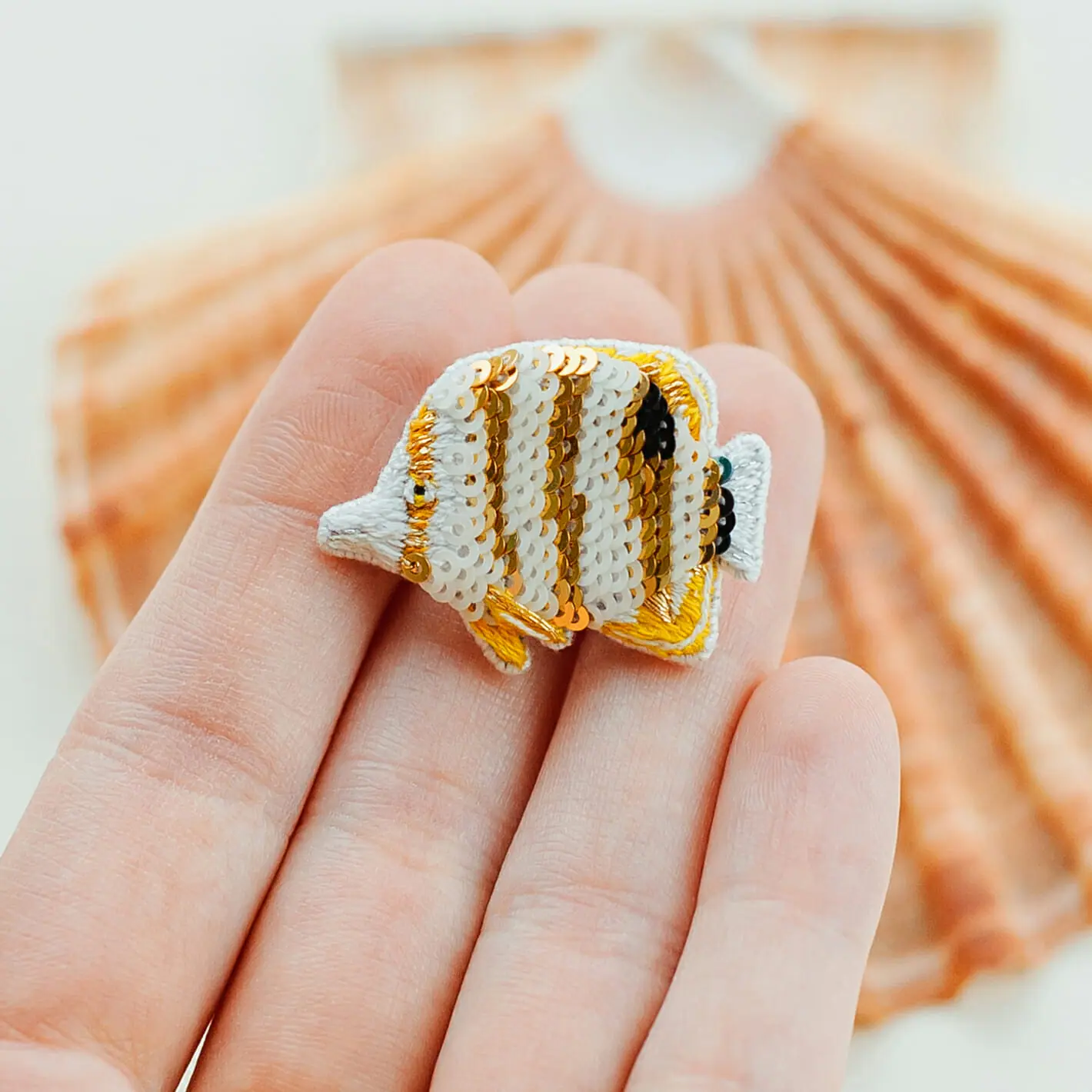 yellow fish brooch