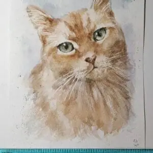 Sweet Cinnamon Pet Portrait Watercolor Painting
