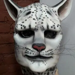 Human cat mask with ears and whiskers