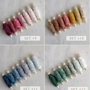 Narrow Silk Ribbons / Set of 7 / Hand Dyed Silk Ribbons Bundle