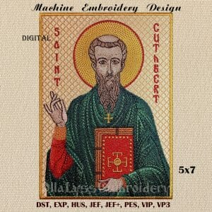 Saint Cuthbert of Lindisfarne embroidery design