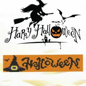 Handmade Marketplace 638 Loom beaded bracelet Happy Halloween