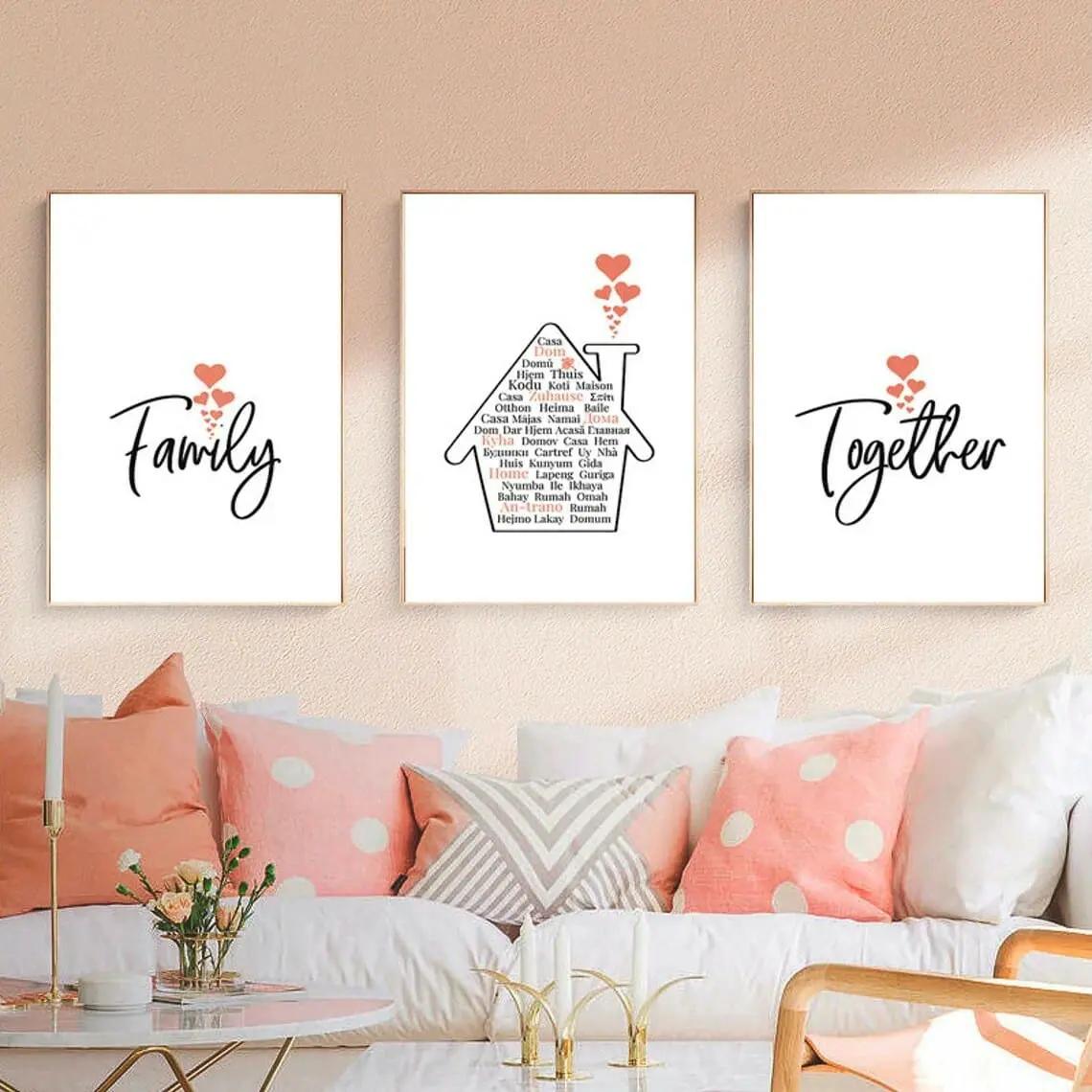 Family Home Together Set of 3 Printable Art 1 Family Home Together Set of 3 Printable Art