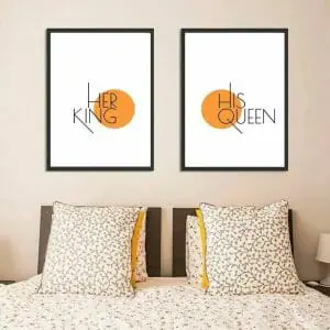 Her King His Queen Bedroom Prints Set