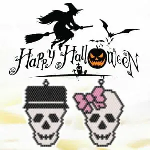 Handmade Marketplace 630 Brick stitch pattern Halloween Skulls Boy and Girl