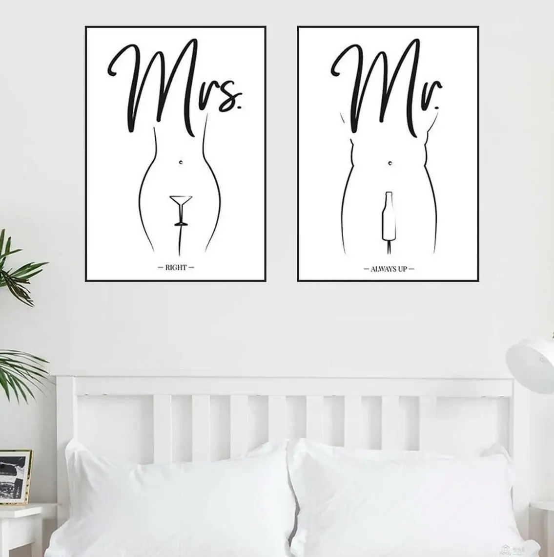 Funny Couple Poster Set Mr & Mrs Print 1 Funny Couple Poster Set Mr & Mrs Print