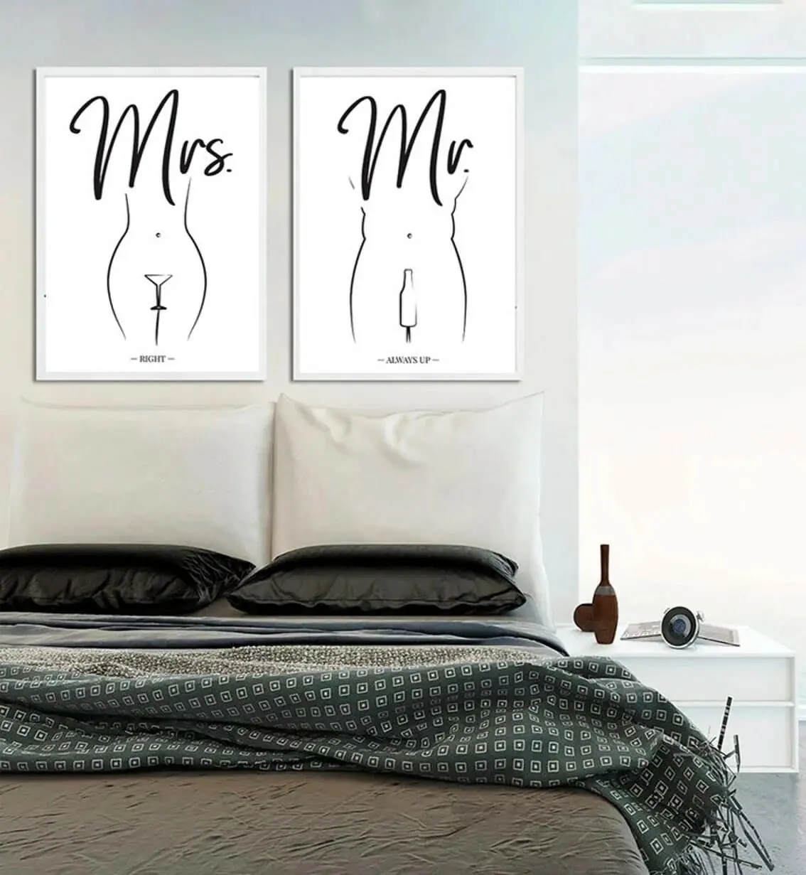 Funny Couple Poster Set Mr & Mrs Print 3 Funny Couple Poster Set Mr & Mrs Print - Image 3