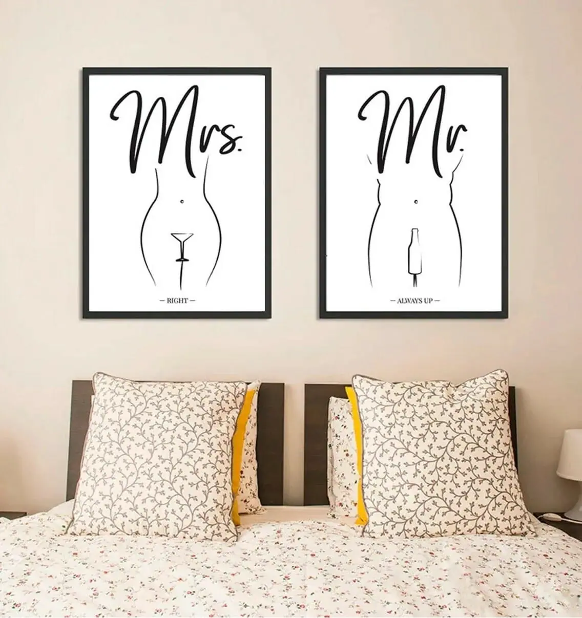 Funny Couple Poster Set Mr & Mrs Print 4 Funny Couple Poster Set Mr & Mrs Print - Image 4