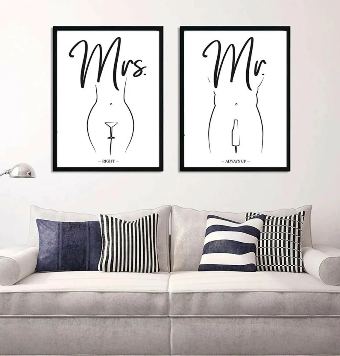 Funny Couple Poster Set Mr & Mrs Print 5 Funny Couple Poster Set Mr & Mrs Print - Image 5