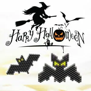 Handmade Marketplace 624 Peyote stitch pattern Halloween Black bat