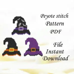 Handmade Marketplace 621 Peyote stitch pattern Halloween Witch hat