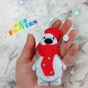Handmade Marketplace 617 Felt Christmas bear pattern Felt bear pattern PDF