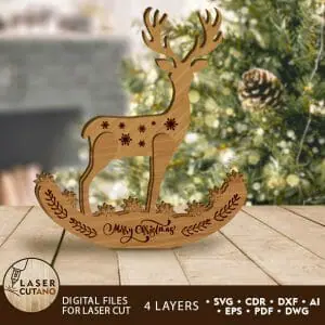 Christmas Deer Multilayer Wood Craft