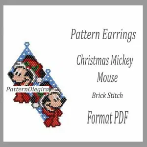Christmas Mickey Mouse bead earrings pattern Dog earrings Christmas pattern Bead Mickey Mouse Olegirabeadpatterns