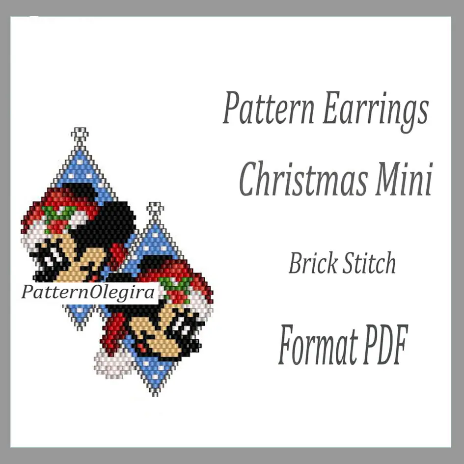 CHRISTMAS MINI MOUSE Earrings bead pattern PDF