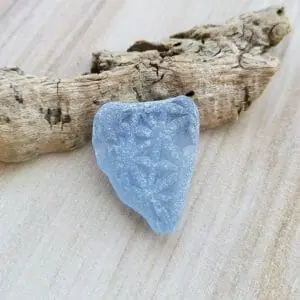 Blue sea glass heart B107
