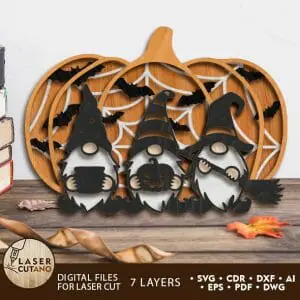 Halloween Gnomes Home Decor, Multilayer Cut File